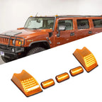 Set of 5 Amber Lens LED Cab Roof Running Light Side Marker Lamps for Hummer H2 (2003–2009)