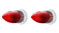 Chrome Flush Mount LED Tail Lights for Cadillac 1959 (Red Lens)