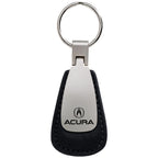 Black Leather Teardrop Keychain - Officially Licensed for Acura