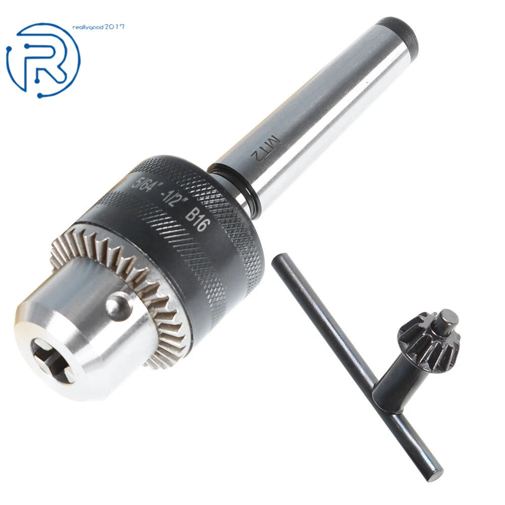 5/64'' to 1/2'' Drill Chuck with MT2 Arbor and Key for Mini Metal Lathe