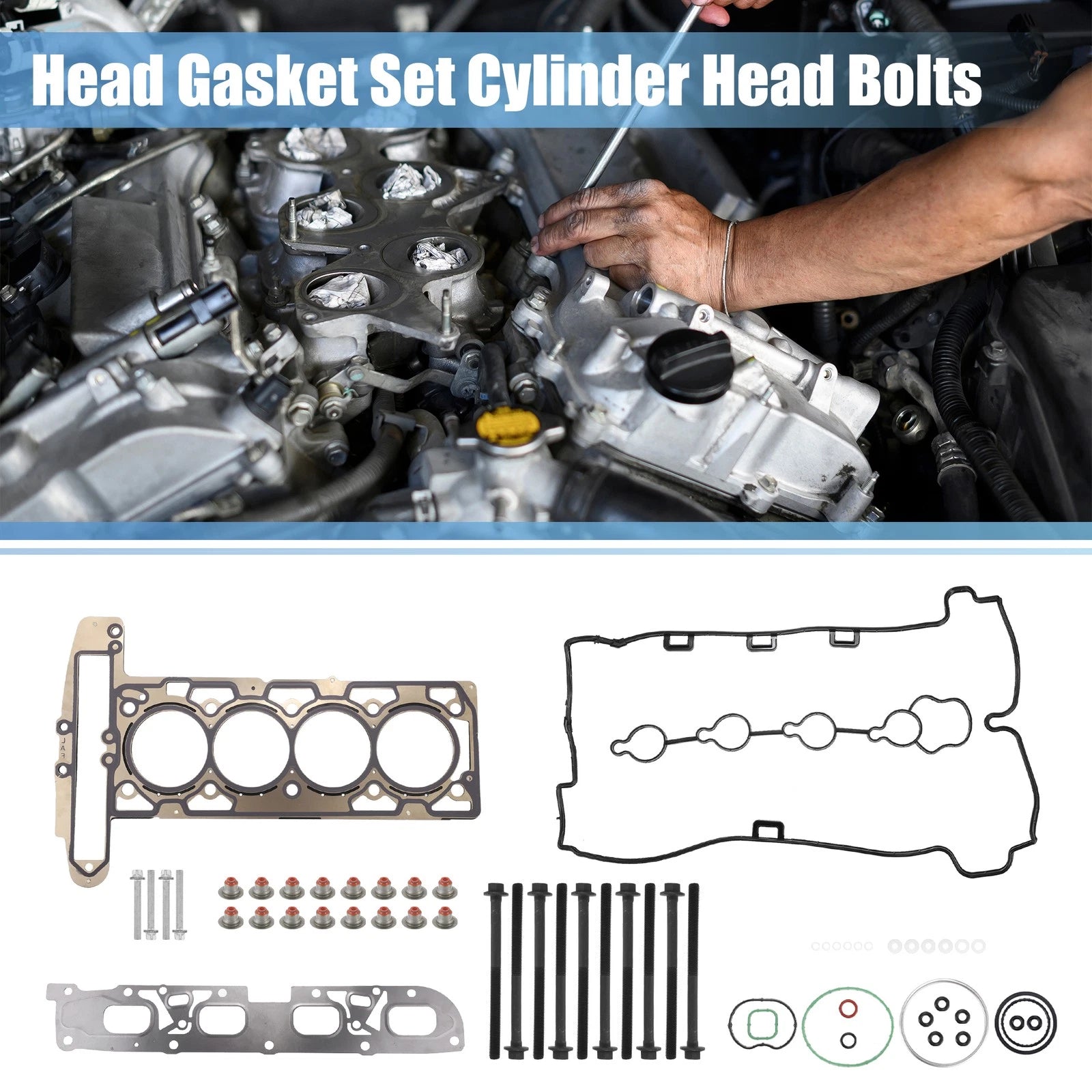 Cylinder Head Gasket Set with Head Bolts for Chevrolet 