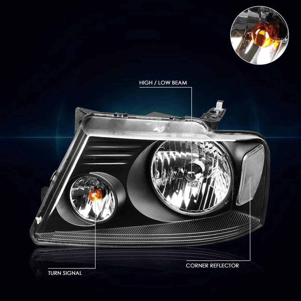 Headlight and Clear Side Corner Lamps Pair for Ford F150 (2004–2008)