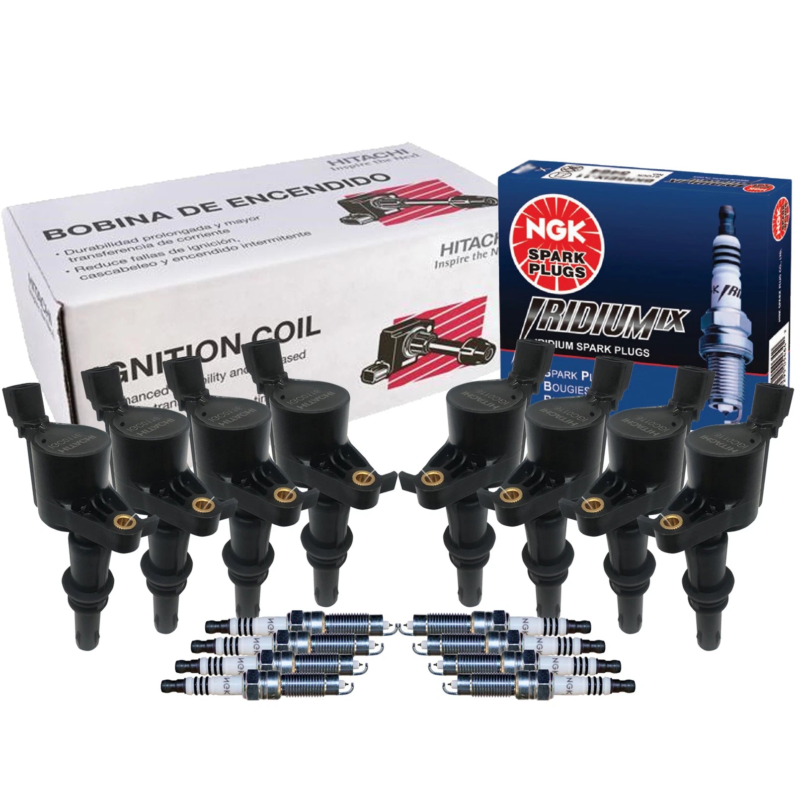 Set of 8 Ignition Coils & Spark Plugs for Ford Lincoln V8