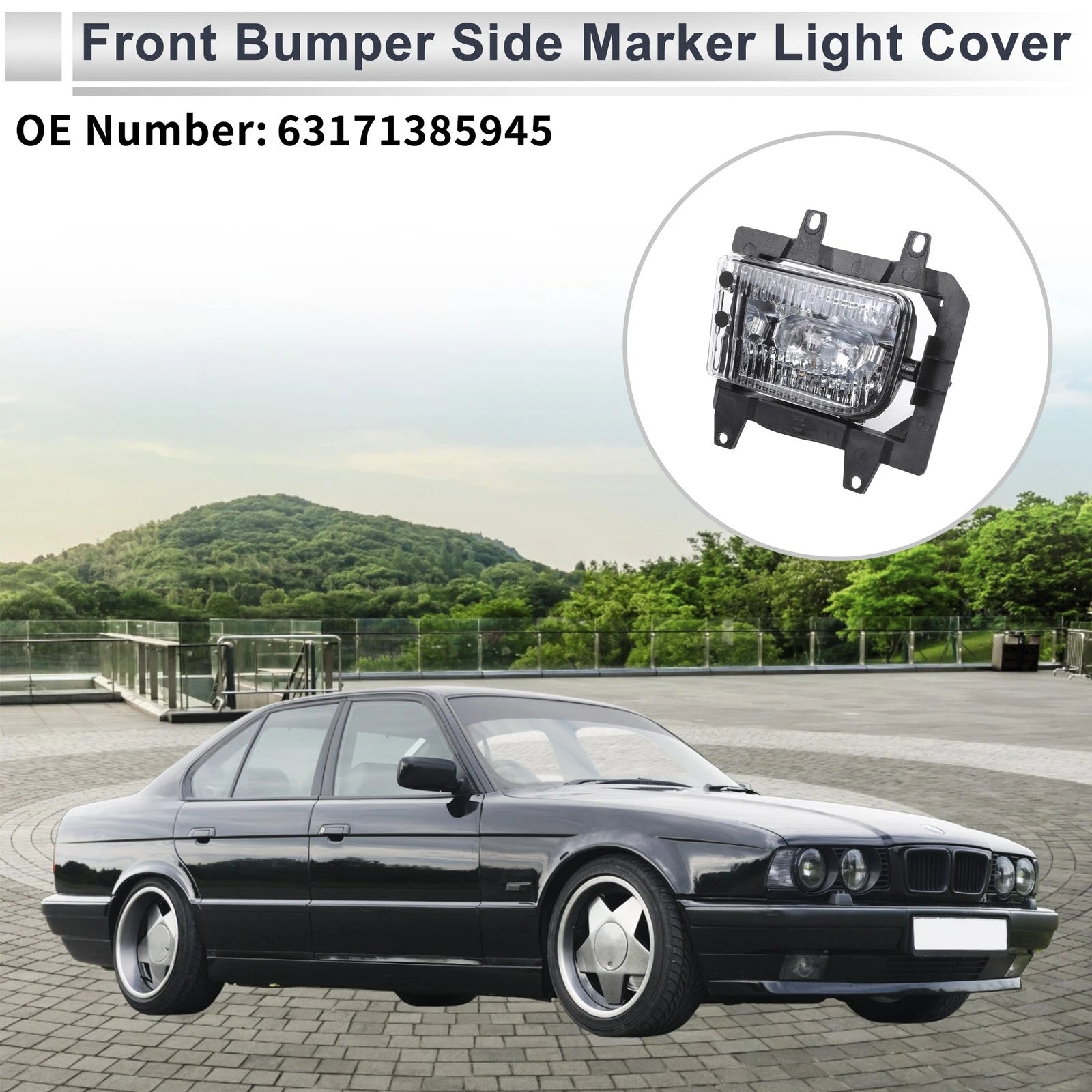 1 Pc Left Front Bumper Side Marker Light Cover for BMW E30 (1982–1994) No.63171385945