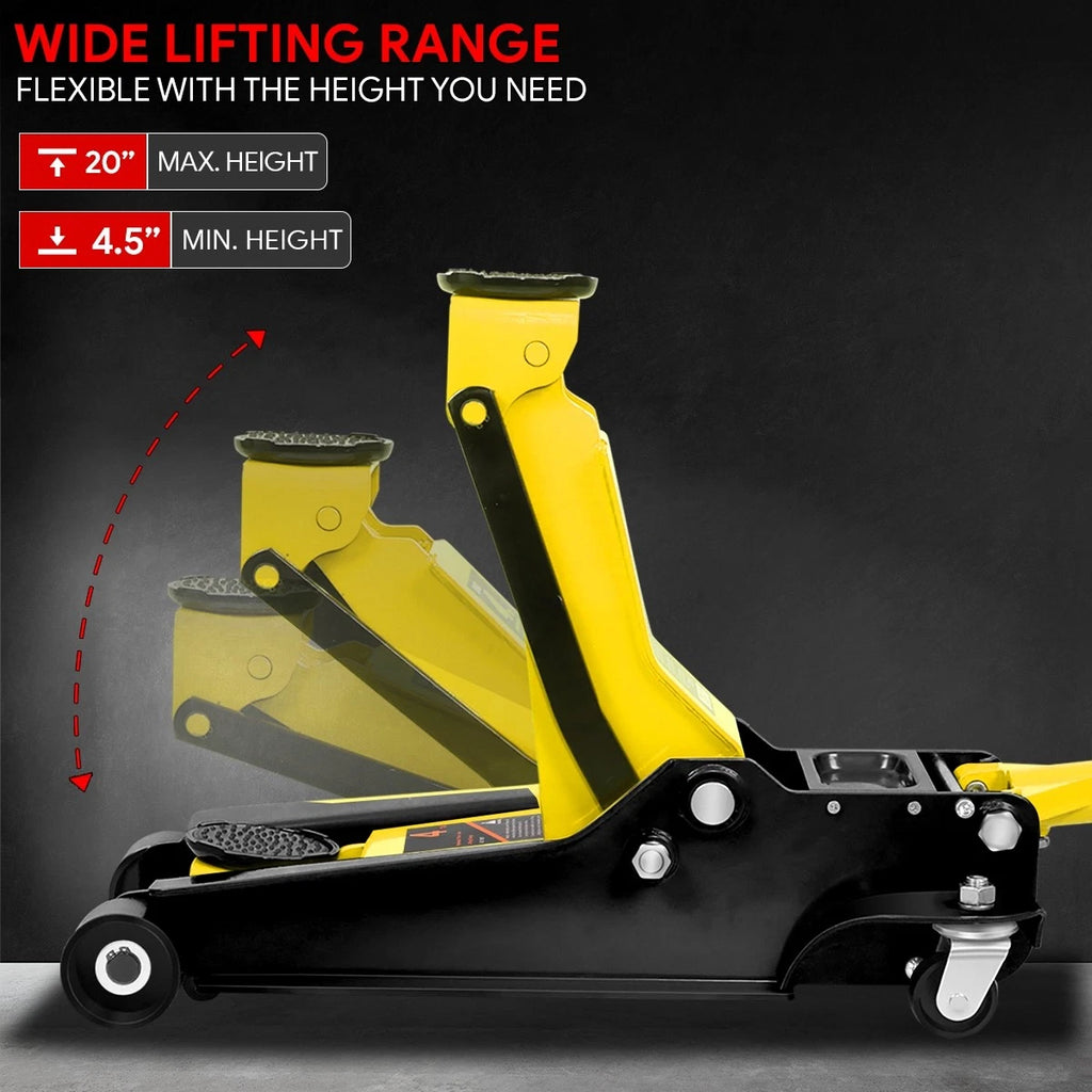 4 Ton Hydraulic Garage Jack for 8000lbs Capacity (4.5-20 in)