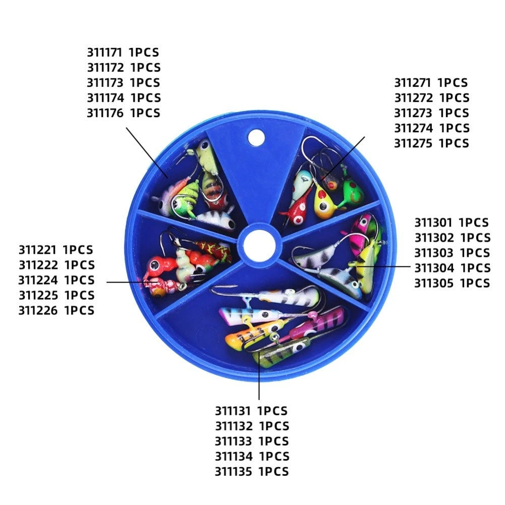 25pcs Ice Fishing Lure Hook Set for Freshwater (No specific years/models)