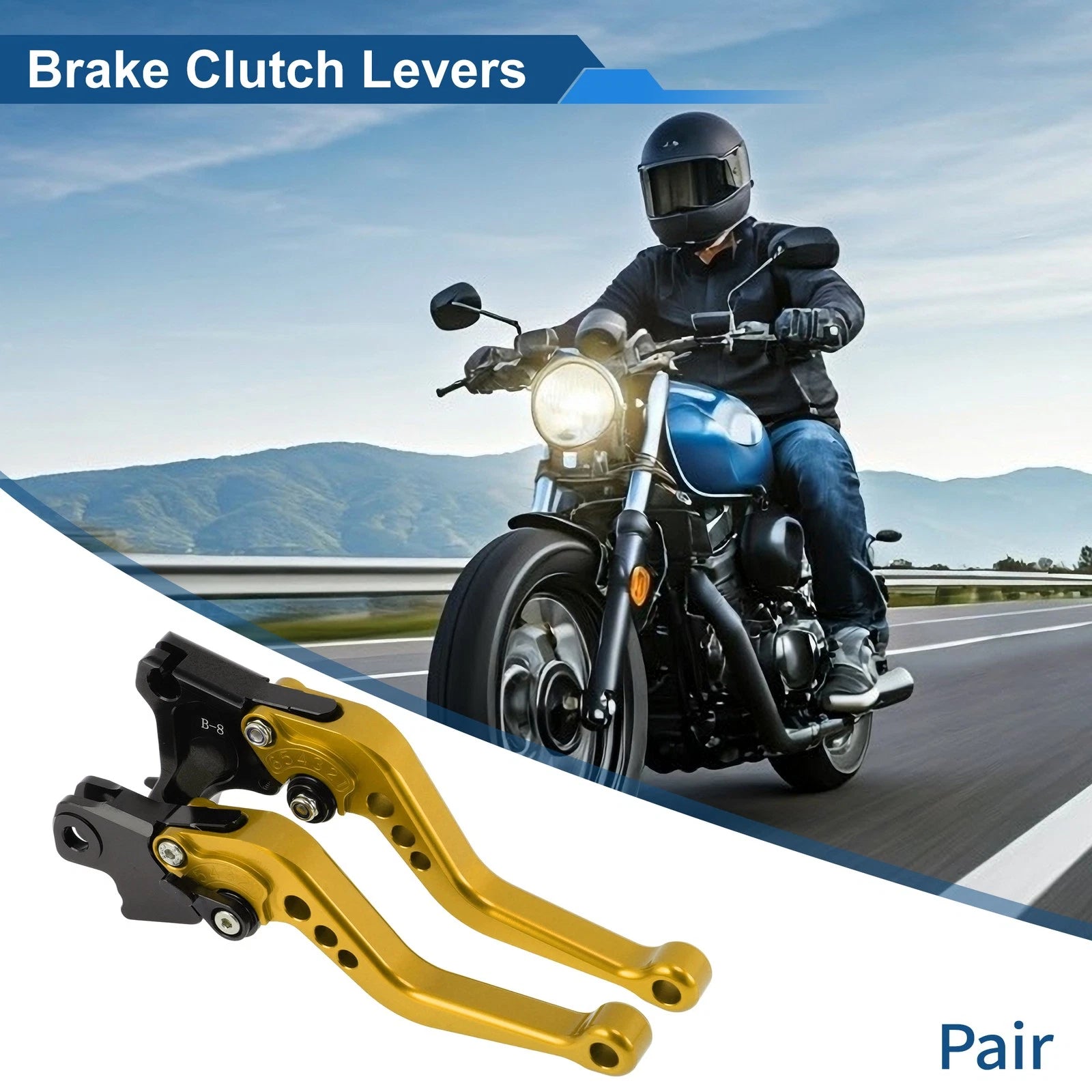 Adjustable Short Brake Clutch Levers for BMW F650GS (2008–2012) - Gold Tone