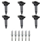 6x Ignition Coils + 6x Spark Plugs for Toyota Tacoma Tundra 4Runner FJ Cruiser (2005–2021)
