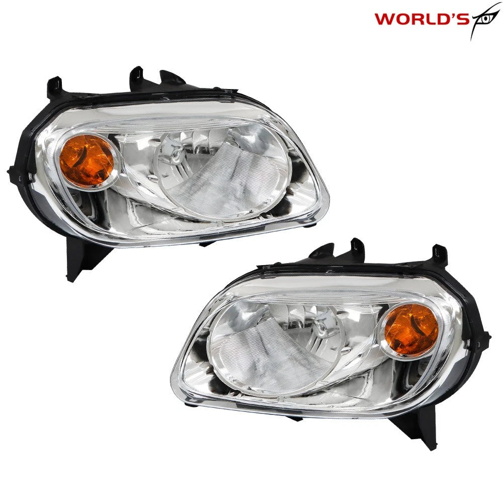 Set of 2 Headlights for Chevy HHR (2006–2011) Halogen Chrome Housing Clear Lens