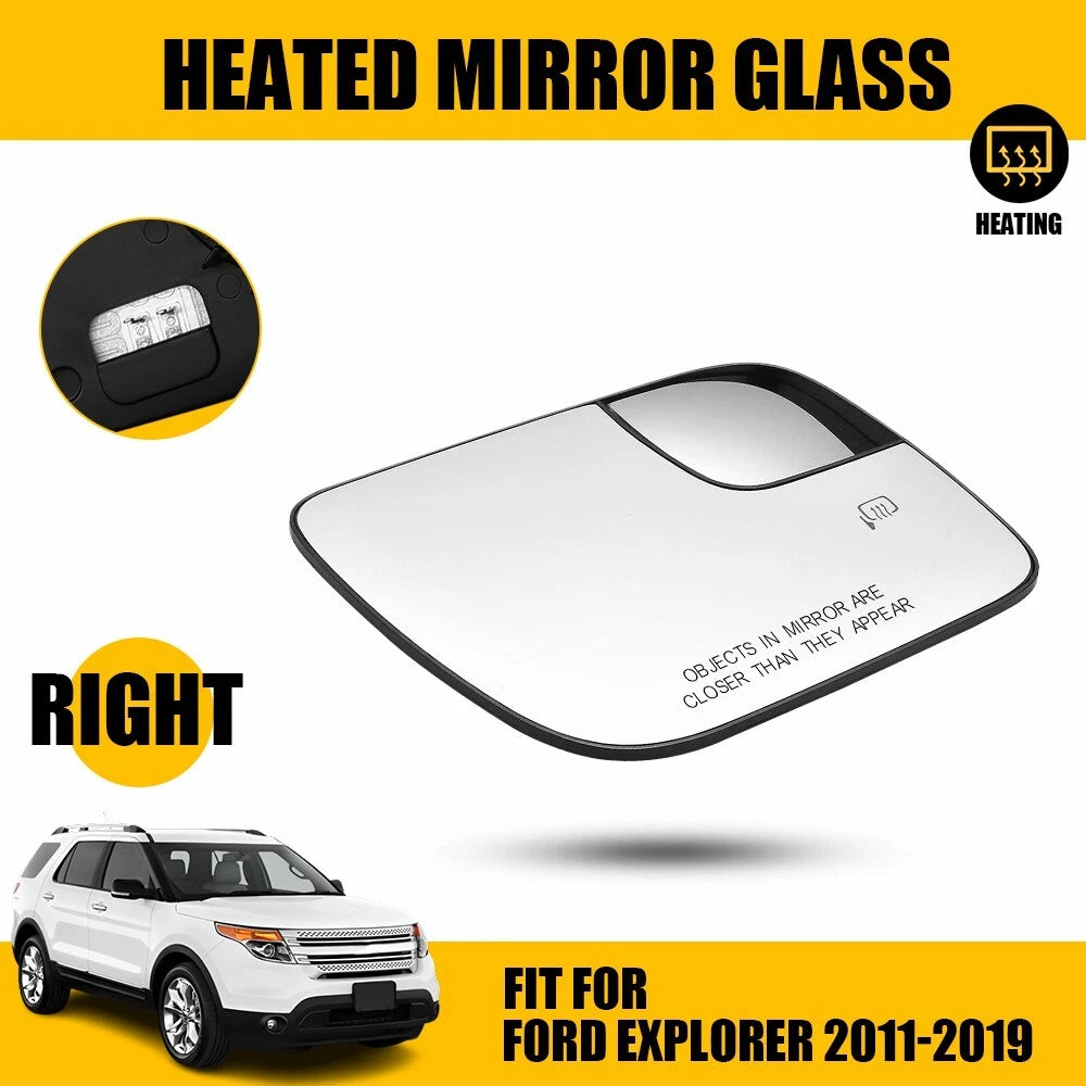 Passenger Side Heated Convex Mirror Glass for Ford Explorer (2011–2019)
