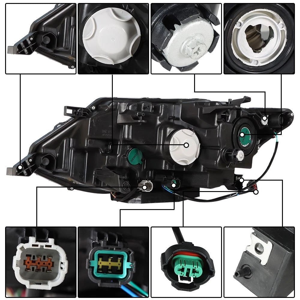 Projector Halogen Headlights for Nissan Rogue (2017–2019) Chrome