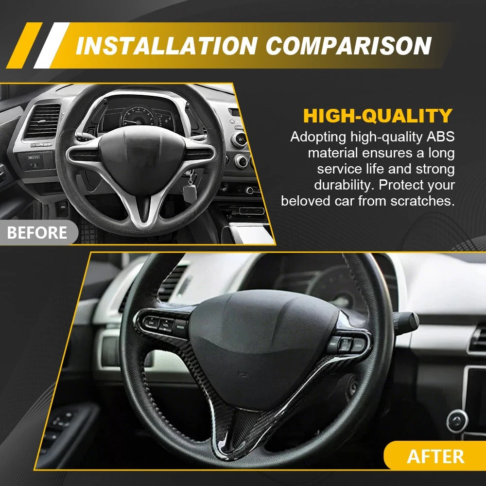 Carbon Fiber Steering Wheel Cover for Honda Civic (2006-2011)