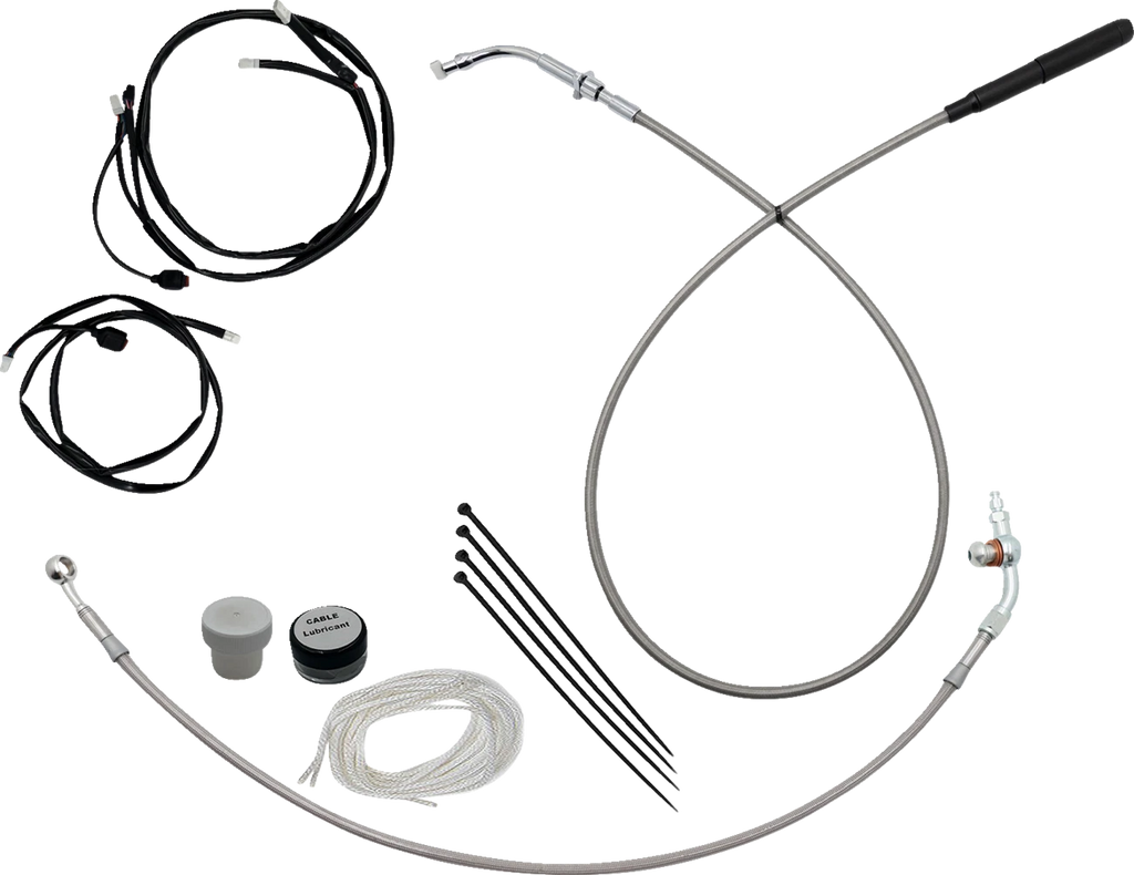 EZ Install Kit for Harley Davidson (18" Handlebars, Upper Clutch, Braided)