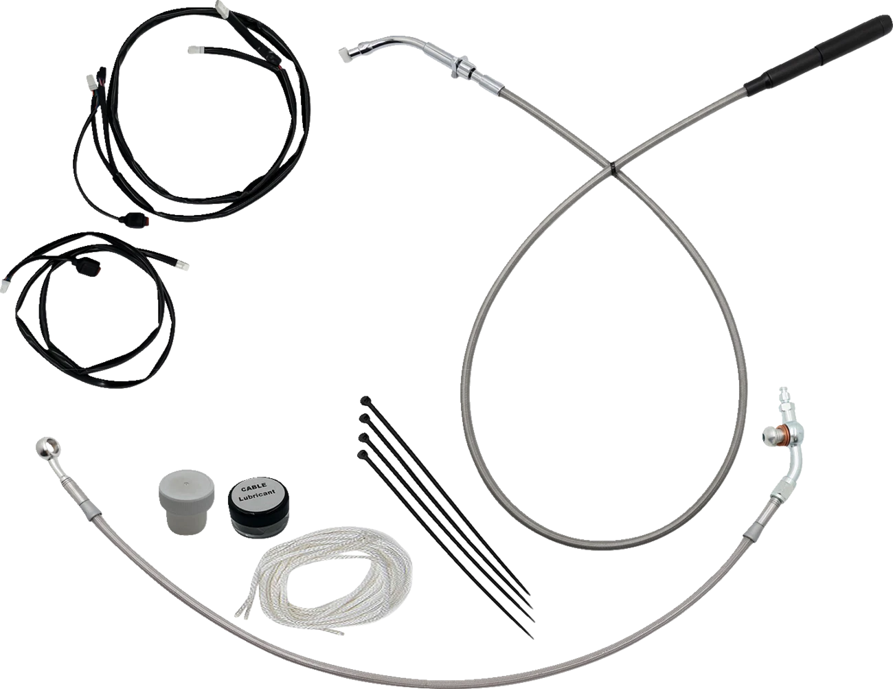 EZ Install Kit for Harley Davidson (18" Handlebars, Upper Clutch, Braided)