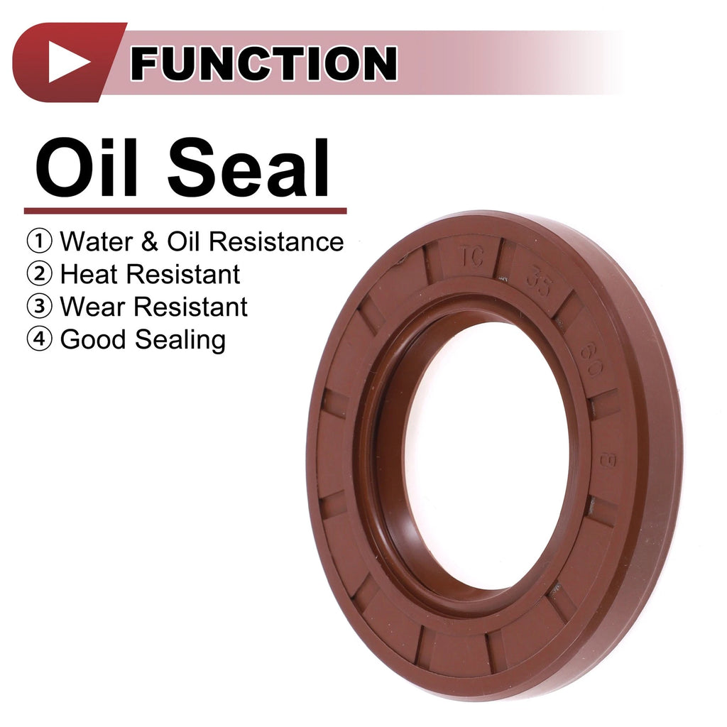 Set of 2 Oil Seal Rotary Shaft Seal FKM Rubber 35x60x8mm
