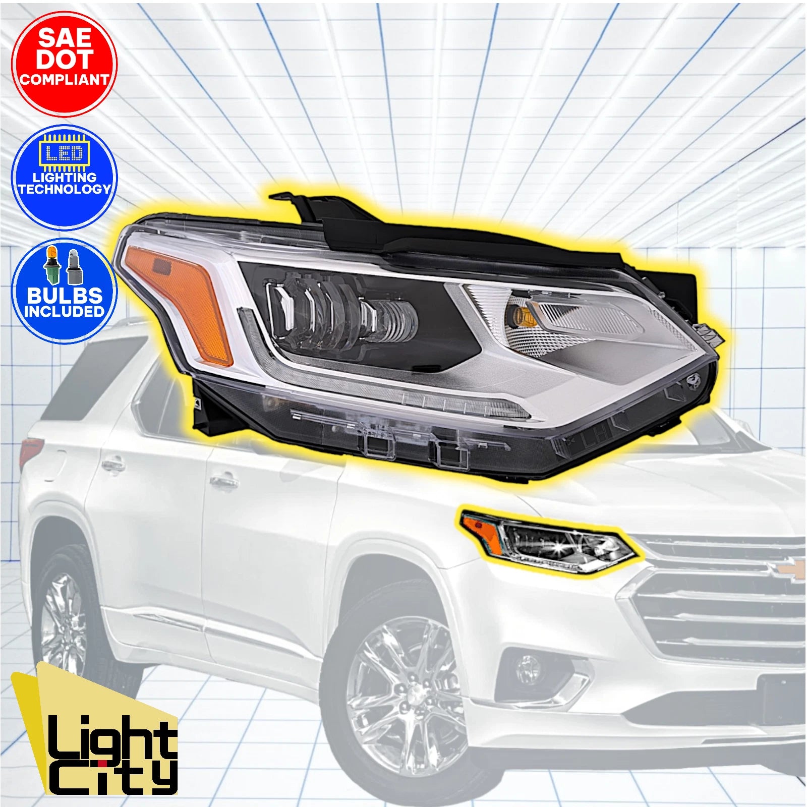 Full LED Headlight Assembly RH for Chevy Traverse (2018–2021)