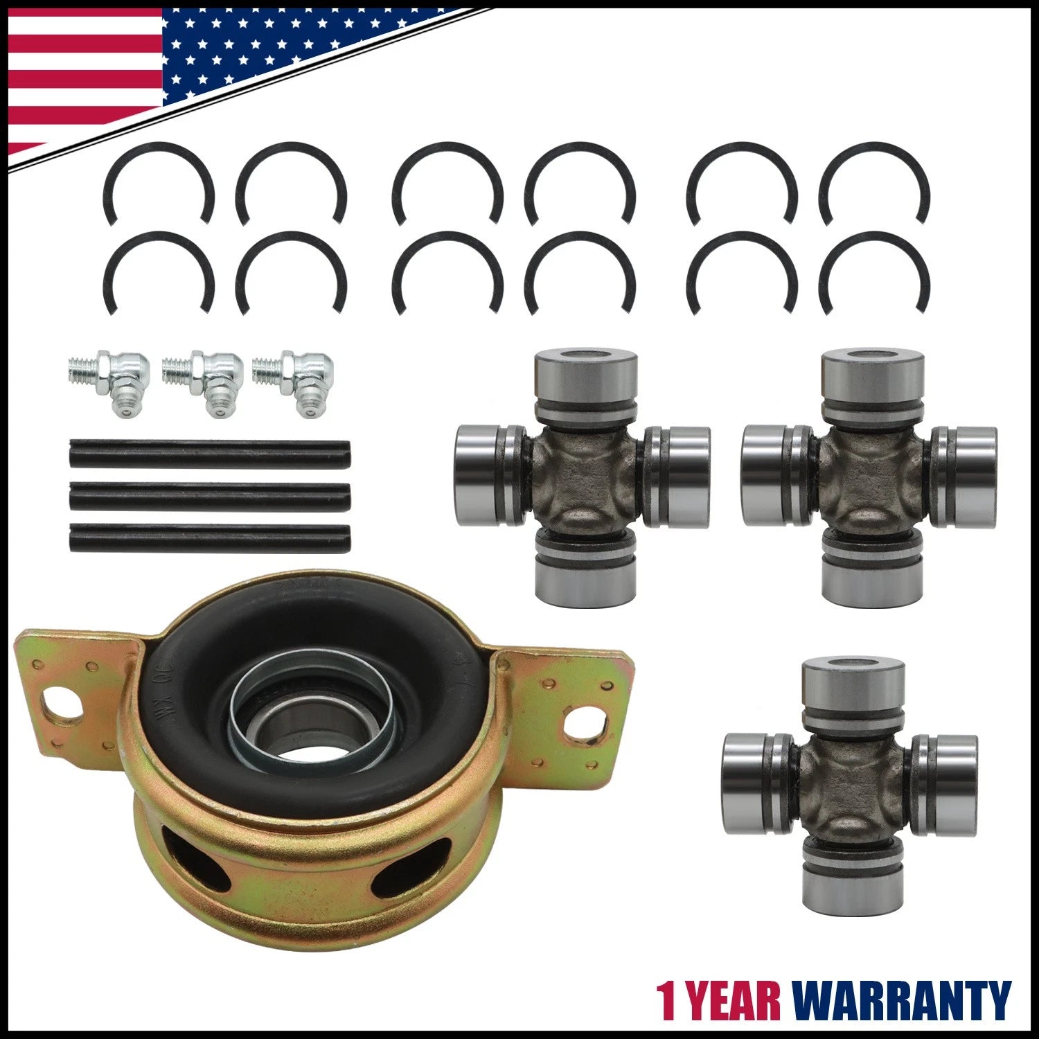 Front Rear Prop Shaft Bearing Carrier & U-joint for Polaris RZR S 900 1000 XP (2015–2021)