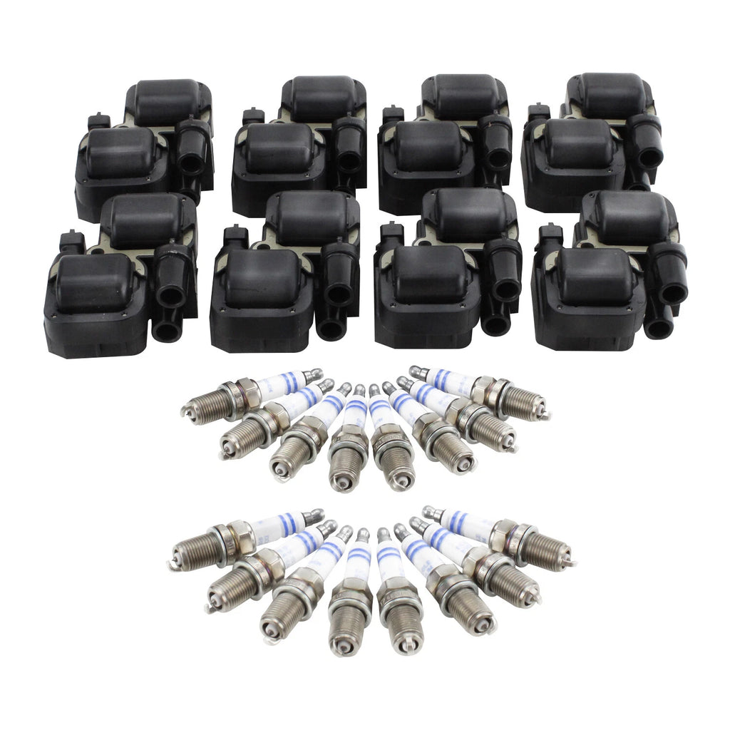 Set of 8 Ignition Coils & 16 Iridium Spark Plugs for Mercedes V8 (4.3, 5.0)