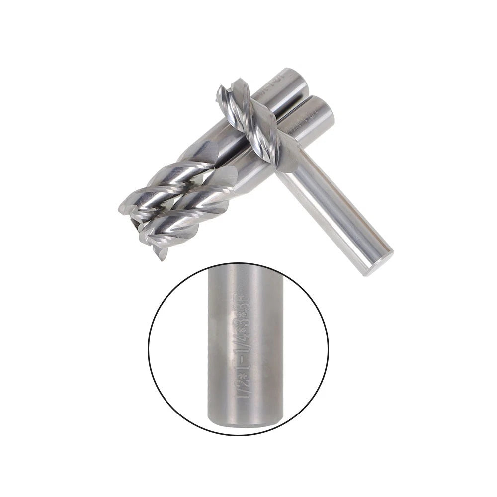 Set of 3 Carbide End Mills 1/2" 3 Flute 1-1/4" LOC 3" Length