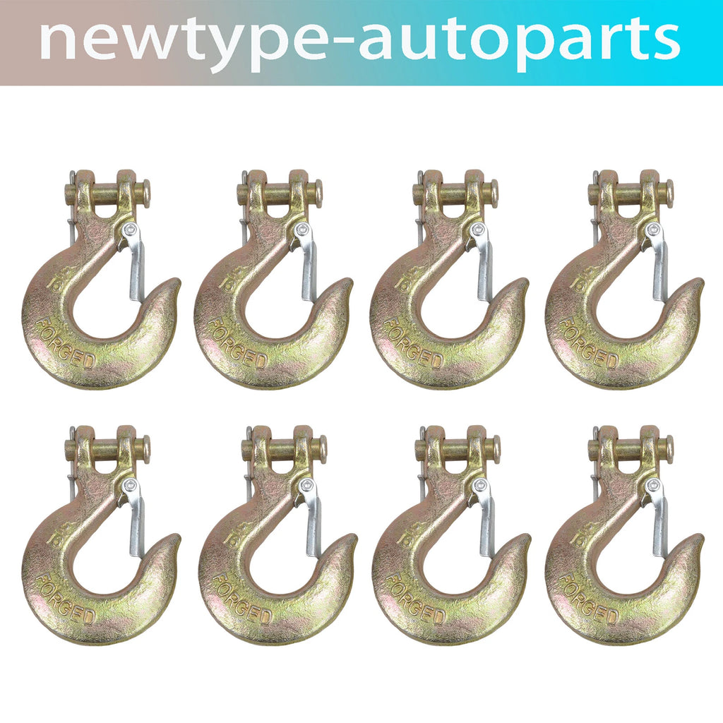 8Pcs Clevis Slip Hook 5/16" for G70 (Heavy Duty, Safety Latch)