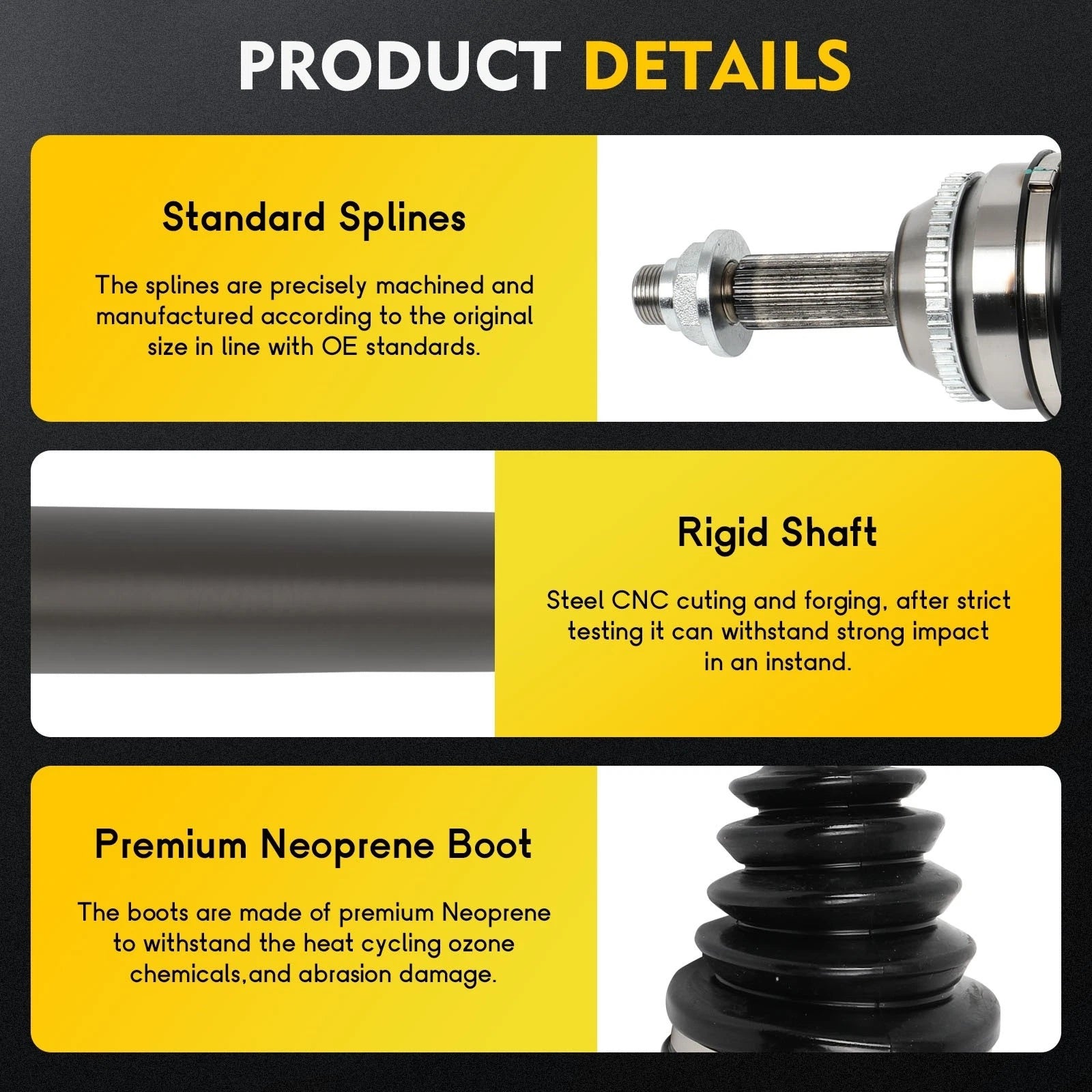 CV Axle Assembly Front Left for Toyota Corolla, Matrix, Pontiac Vibe