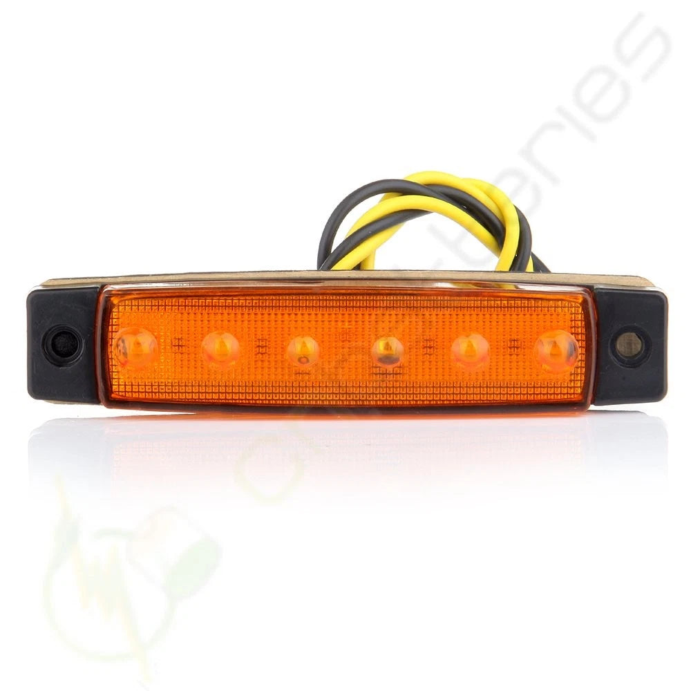 5X Yellow/White Indicator Light for Bus Trailer Van Truck (12V)