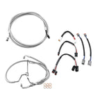 14" Chrome Extended Stainless Brake Line for Harley Road King, Street Glide (2017–2020)