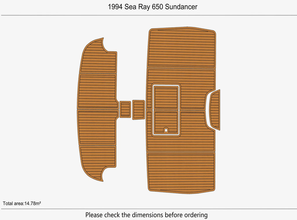 EVA Pad Teak Flooring Mat for Sea Ray 650 Sundancer (1994)
