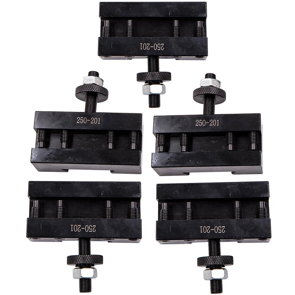 5pcs Quick Change Turning + Facing Lathe Tool Kit Post Holder 250-201 1/4 - 5/8"