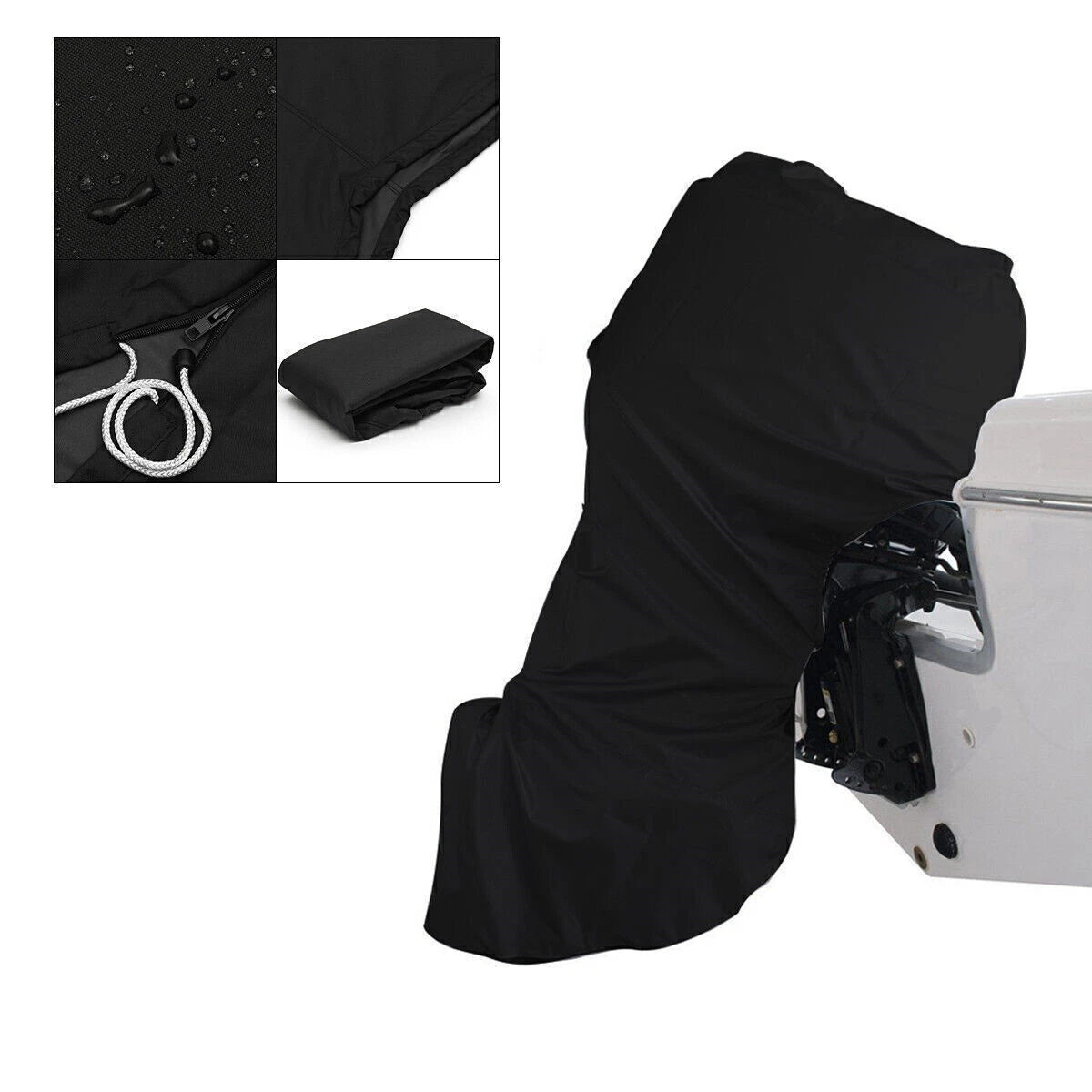 600D Heavy Duty Waterproof Outboard Motor Cover for 6-15HP Engines