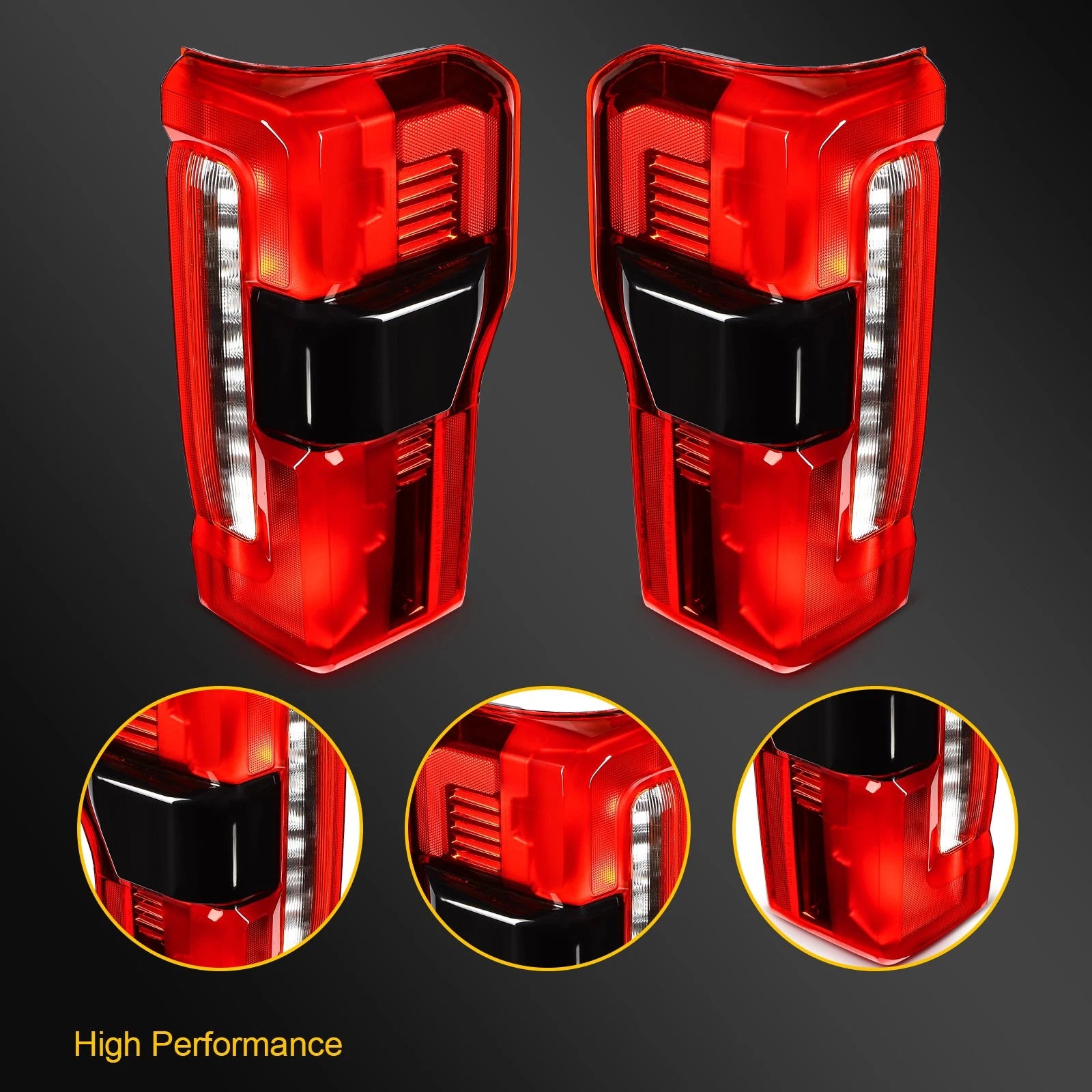 2Pcs Tail Light with Blind Spot for Ford F-250 F-350 Super Duty (2023–2024)