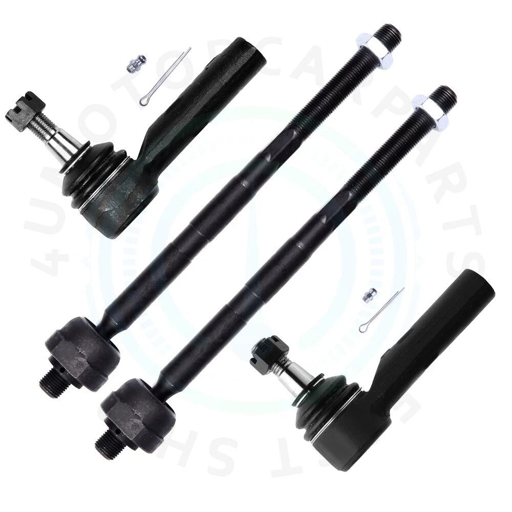 Set of 4 Front Inner Outer Tie Rod Links for Jeep Grand Cherokee (2005–2010)