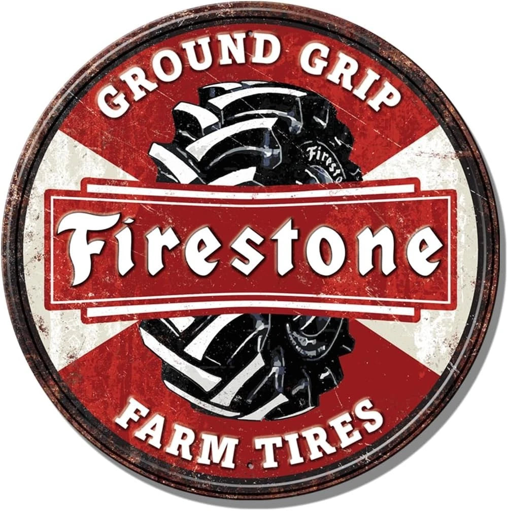 Firestone Farm Tires Ground Grip Sign for Man Cave Garage Decor (12") #2938