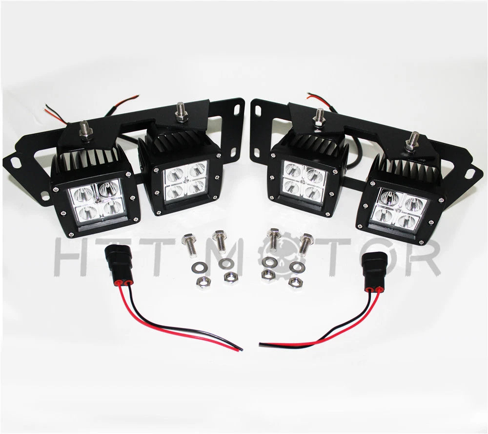 2X 80W CREE Dual LED Pods with Foglight Bracket for Dodge RAM 1500 2500 (2010–2023)