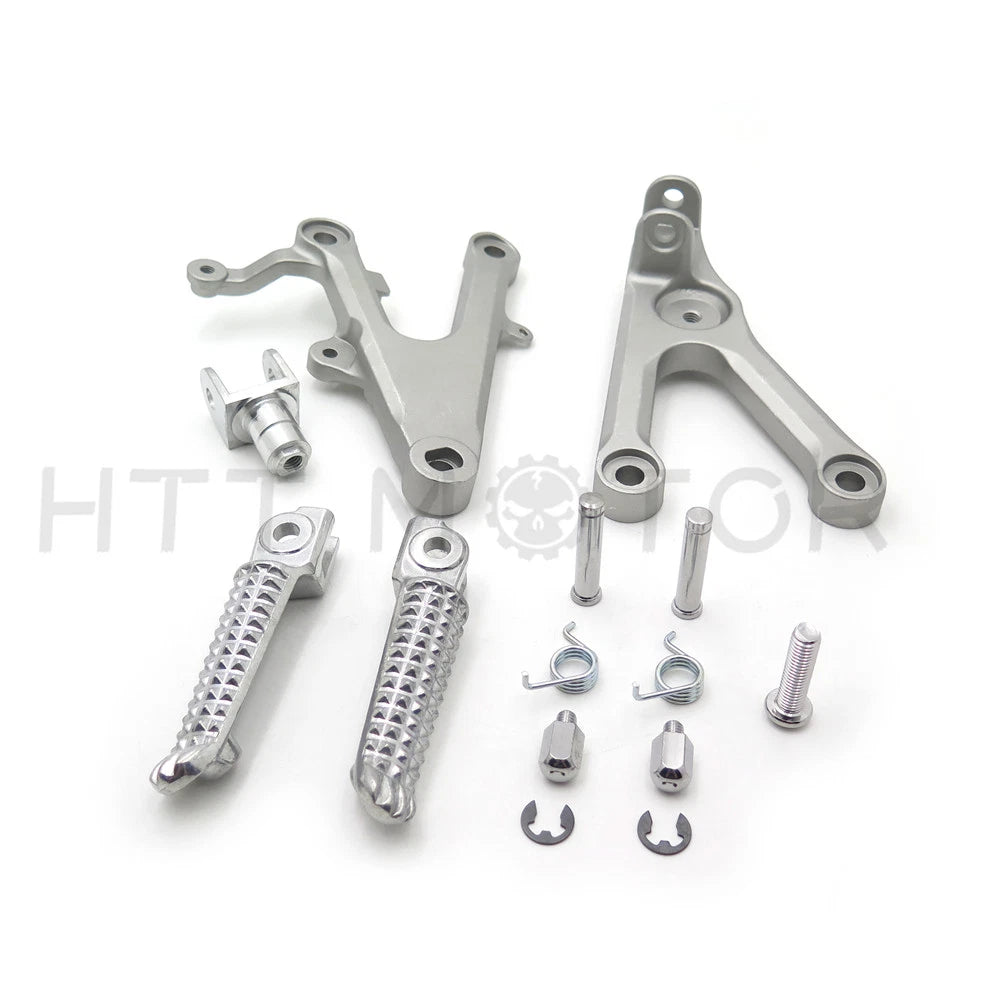 Front Rider Foot Rest Pegs Brackets for Yamaha R6 (2003–2010) Silver