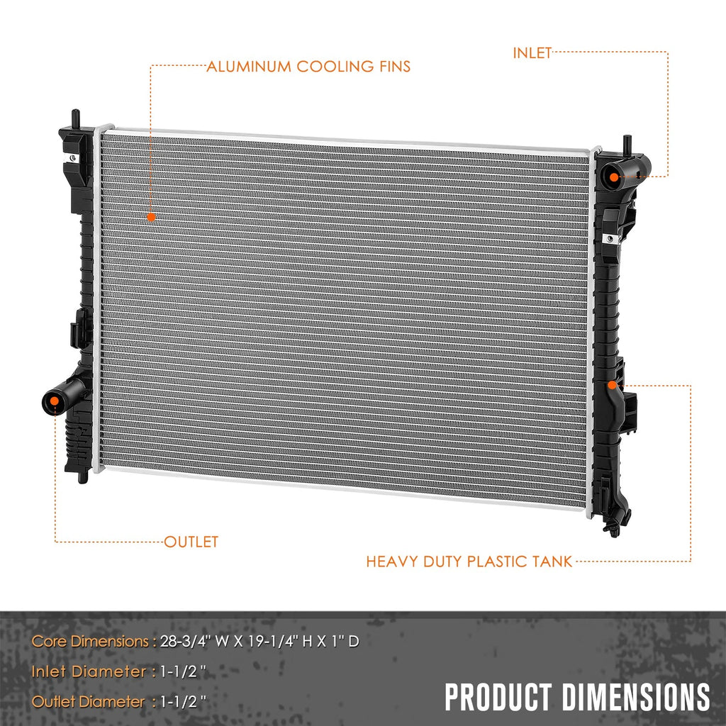 Full Aluminum Core Radiator for Ford Flex/Lincoln MKT (2013–2019) DPI-13447