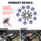 10Pcs M6 Billet Aluminum Fender Bumper Washer Bolts for Engine Bay (-)