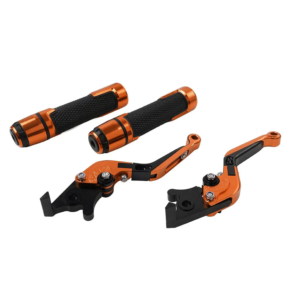 Orange Extendable Brake Clutch Levers & Handlebar Grips for Benelli BN302S