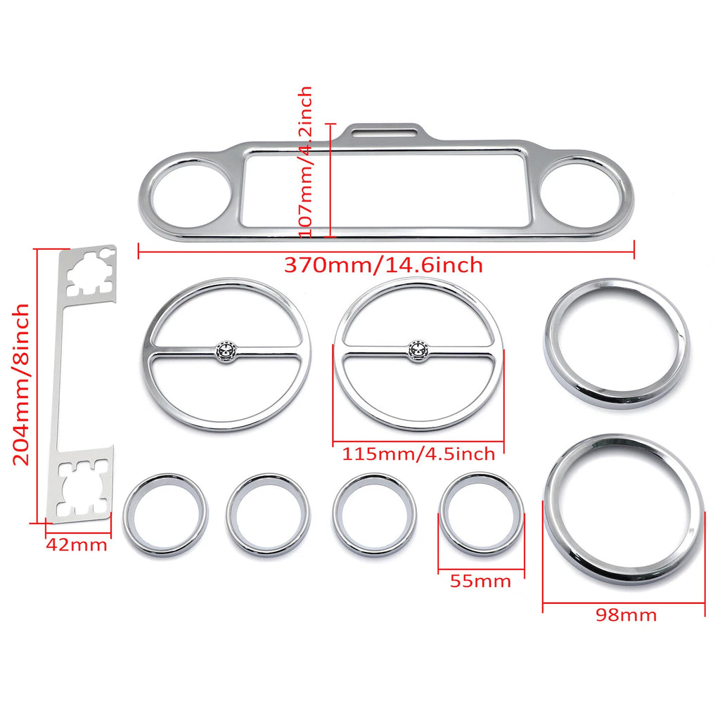 Chrome Skull Inner Fairing Trim Kit for Harley Electra Glide Street Glide (2006–2013)