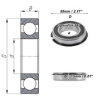 Deep Groove Ball Bearing 6006NR2RS for Scooter Skateboard (30x55x13mm)