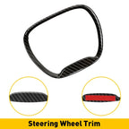 Steering Wheel Cover Trim Bezel for Dodge Challenger Charger (2015–2023) Carbon Fiber