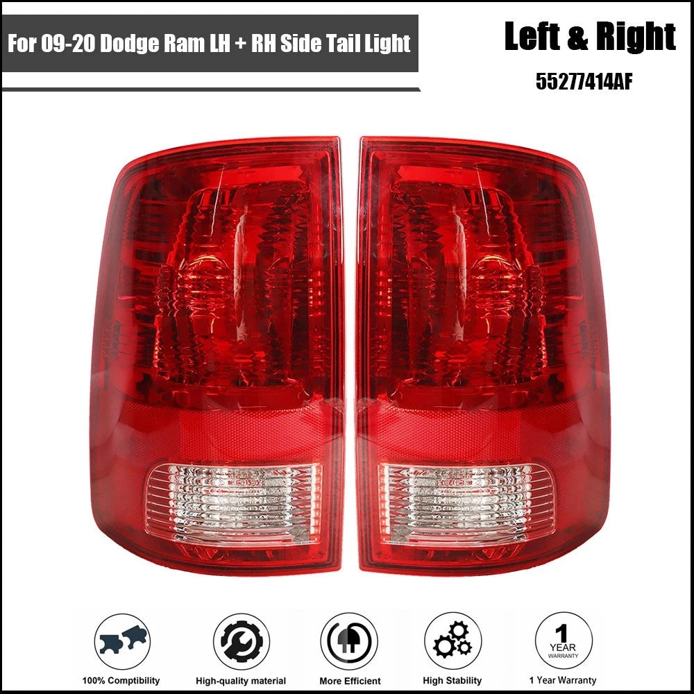 Tail Light Set for Dodge Ram 1500 2500 3500 (2009â2020) w/Bulbs Replacement
