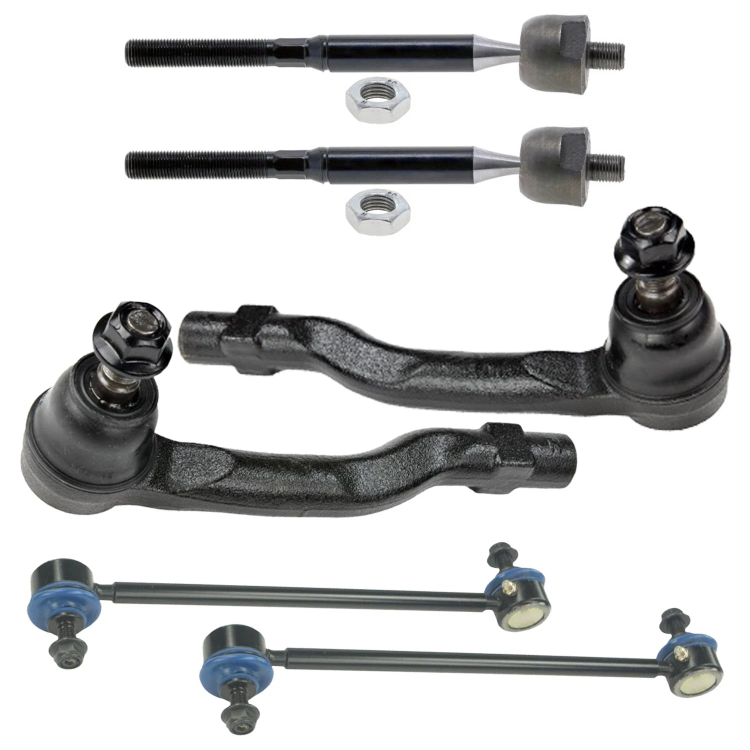 Set of 4 Mevotech Supreme Tie Rod Ends & Sway Bar Links for Mazda 6