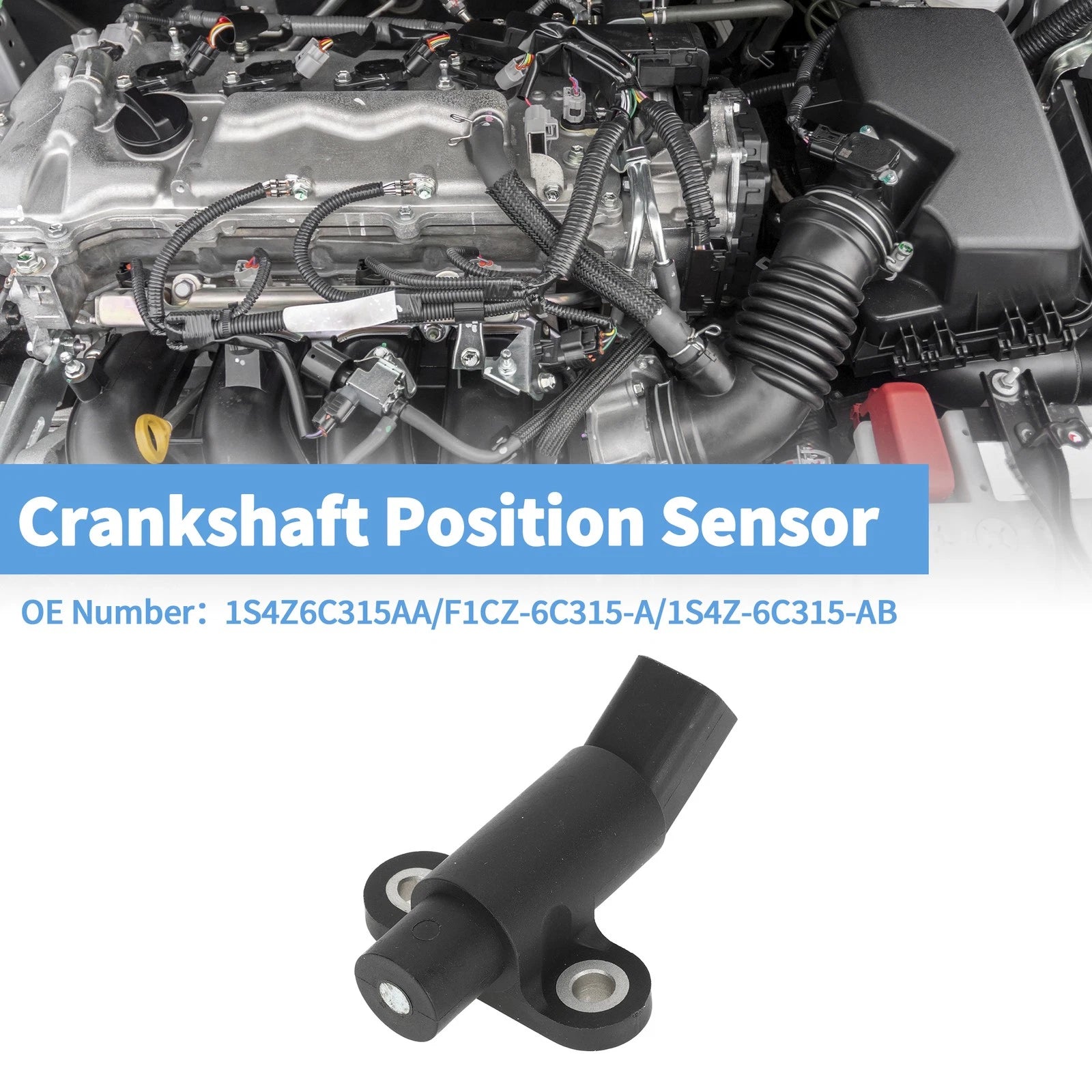Crankshaft Position Sensor for Ford Focus 2.0 (2000–2003) 1S4Z6C315AA Black