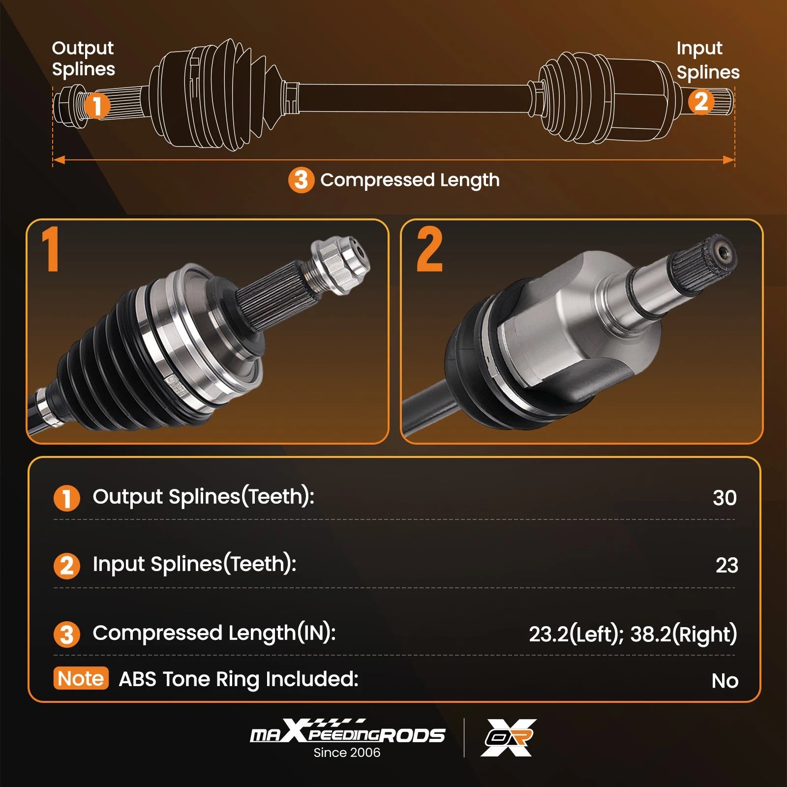 2X Front Left & Right CV Axle Assembly for Lexus GS350 IS250 IS350 (2007–2010)