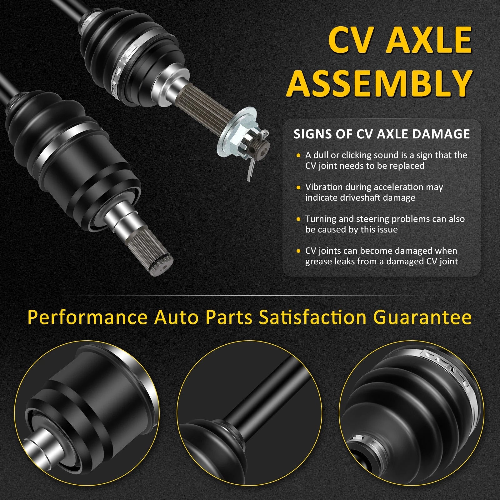 Front Right Passenger CV Axle Shaft Assembly for Suzuki King Quad 400 (2008–2021)