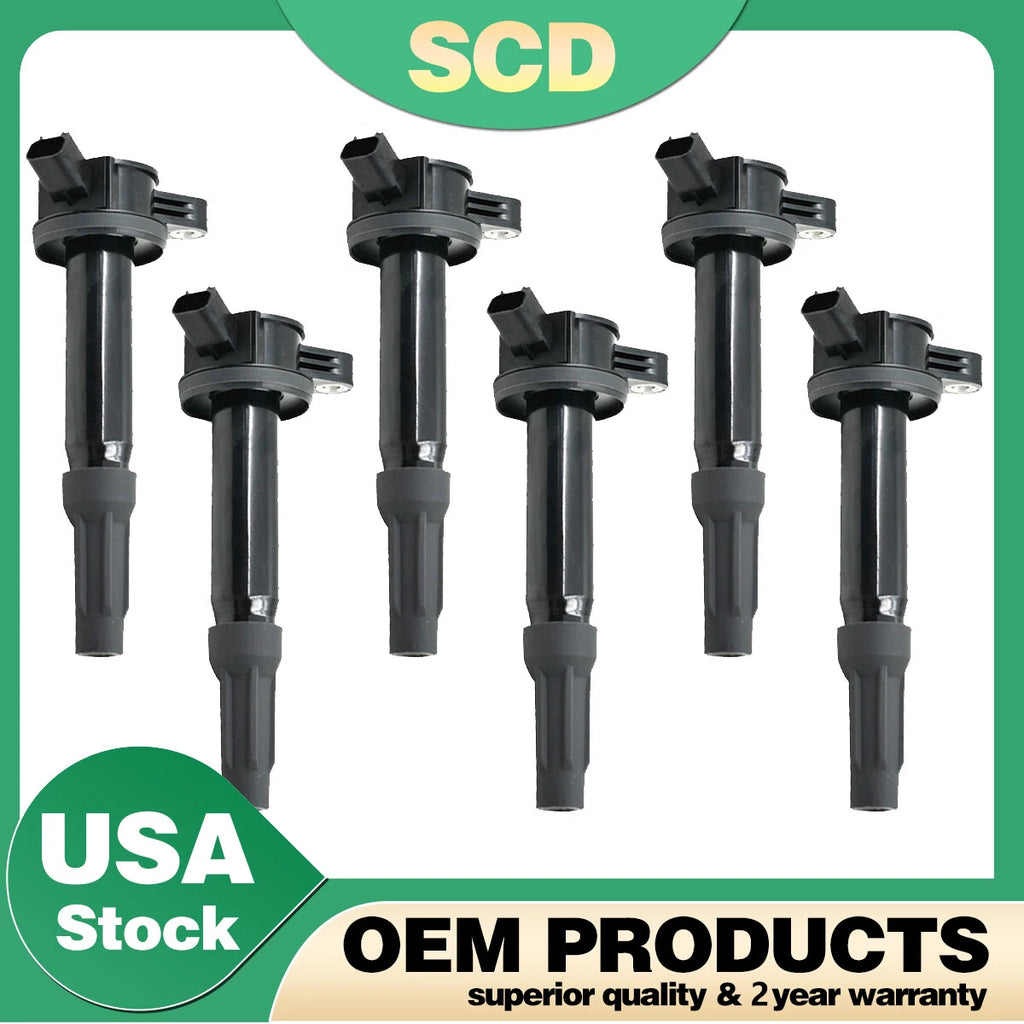 Set of 6 Ignition Coils for Ford Fusion (2006–2012) & Ford Escape (2009–2012) DG514 UF486
