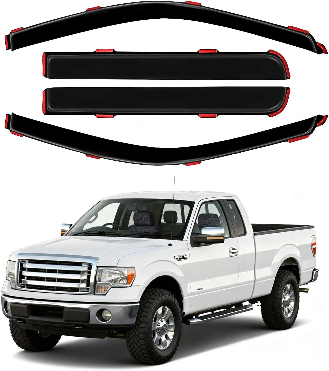 In-Channel Window Vent Visors for Ford F-150 Super Crew (2009–2014)