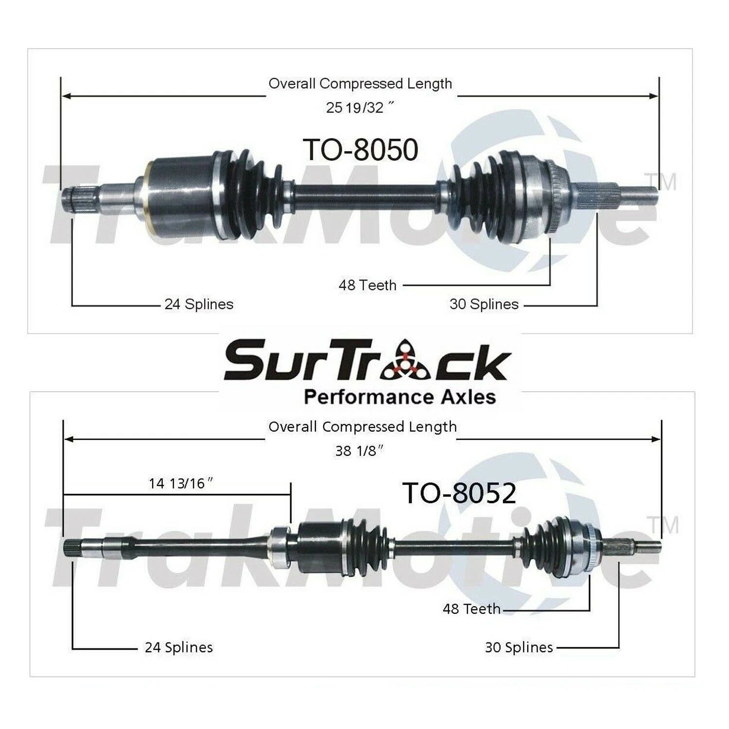 Set of 2 Front CV Axle Shafts for Toyota Camry Highlander Lexus RX350 (2007–2019)