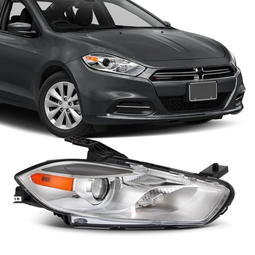 Right Side Headlight for Dodge Dart (2013–2016) 1.4L 2.0L 2.4L Chrome